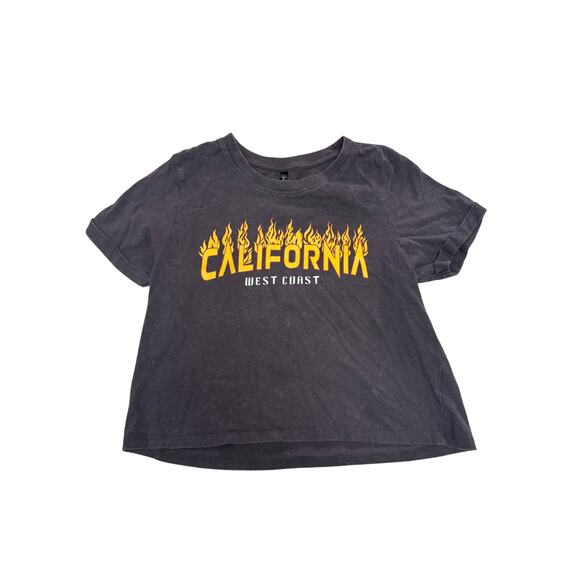 California West Coast Tour Women’s T Shirt Tee Flames Gray XS - Picture 1 of 6